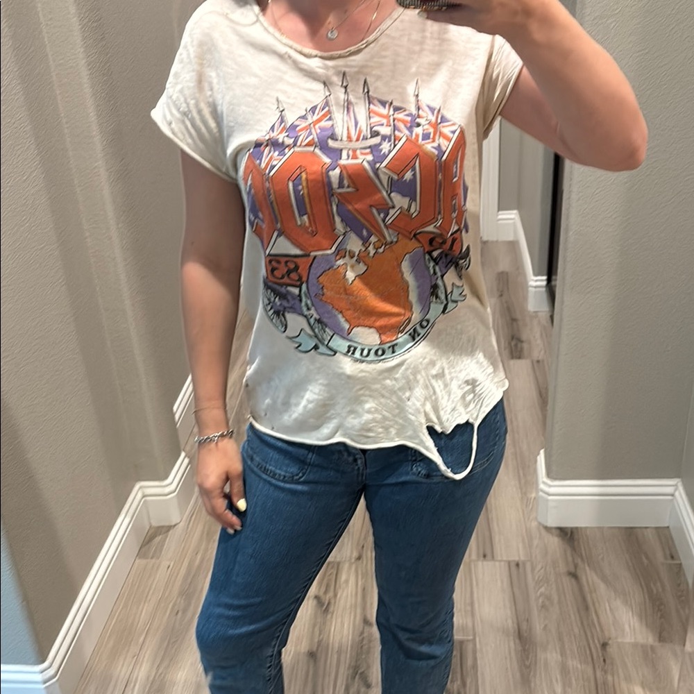 Junk Food Clothing White and Orange Graphic Tee Relaxed Fit